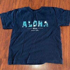 Hawaiian style aloha brah, blue T-shirt, size 8